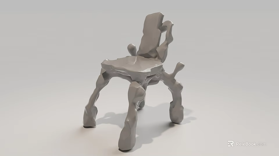 Unique Abstract Sculptural Irregular Single Chair Modern Art Furniture For Stylish Home Interior Decoration 3d model 
