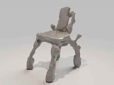 Unique Abstract Sculptural Irregular Single Chair Modern Art Furniture For Stylish Home Interior Decoration 3d model