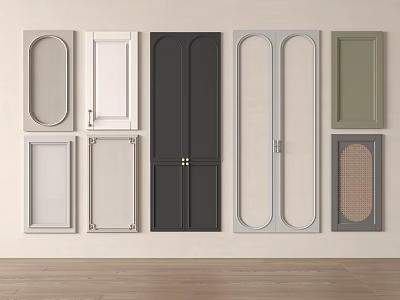 Various Door Designs With Different Colors And Classic Modern Patterns 3d model