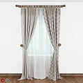 Beige Pleated Curtains With Tiebacks And Sheer Inner Layer For Elegant Home Decor
