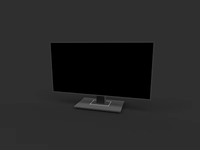 Black Desktop Office Monitor With Flat Screen And Stable Base Design 3d model