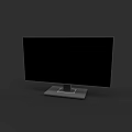 Black Desktop Office Monitor With Flat Screen And Stable Base Design