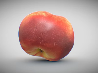 Fresh Ripe Peach with Red Yellow Smooth Skin and Juicy Appearance on Gray Background 3d model