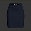Navy Blue Fitted Stylish Skirt With Belt For Women Fashion Clothing