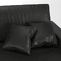 Black Leather Two Seater Sofa With Soft Cushions And Modern Design 3d model