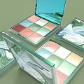 Vibrant Eyeshadow Palettes With Marble Texture Cases Open Design And Multicolor Shades