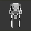 Futuristic Sci-Fi Weapon with Dual Barrels Silver Black Color Scheme and Geometric Tech Inspired Details