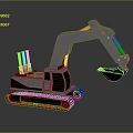 Modern Tracked Excavator Construction Vehicle With Front Bucket And Operator Cab