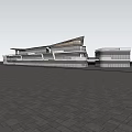 Modern Commercial Street With Contemporary Architecture Pedestrian Walkways And Retail Shops