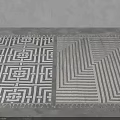 Square Rug With Geometric Patterns And Textured Design For Modern Home Decor 3d model