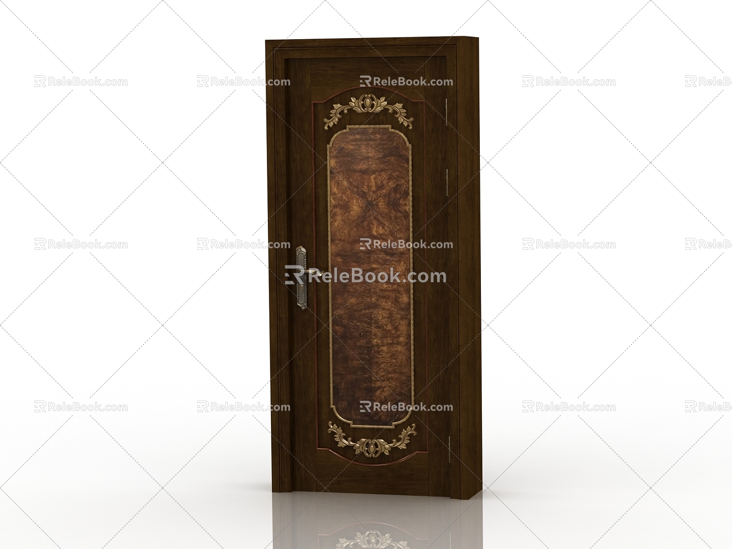 European-style interior door solid wood door 3d model