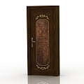 European-style interior door solid wood door 3d model