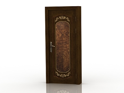 European-style interior door solid wood door 3d model