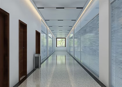 modern aisle office aisle 3d model