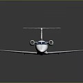 White Small Private Jet Showcasing Streamlined Design And Visible Windows On Dark Background 3d model