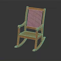 Modern Wooden Rocking Chair with Slatted Back and Armrests Light Wood Design