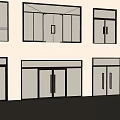 Modern Double Doors in Various Designs with Glass Panels and Black Frames
