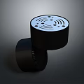 Black Cylindrical Furniture Pieces With White Top Hole Pattern And Line Design