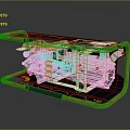 Mechanical Equipment With Metal Frame Black Gold Design And Motor Components