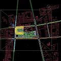 Aerial Plan of Modern Residential Community with High Rise Buildings Green Spaces and Roads