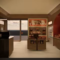 Sweet Shop Exterior With Brown Brick Facade Entrance Bench Seating And Menu Board