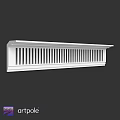 White Architectural Decorative Component With Vertical Slats Structure Design