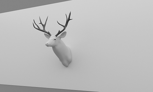 Modern animal wall decoration deer head 3d model