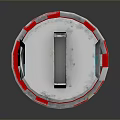 Industrial Warning Light Device With Red Cap Orange Warning Label And Three Blue Circular Windows