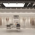 Stylish Clothing Store Open Entrance Featuring Fashion Displays And Wall Art