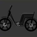 Modern Electric Bicycle With Black Frame Gray Seat And Rear Cargo Rack
