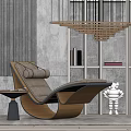 Elegant Modern Lounge Chair With Wooden Frame Upholstered Seat And Side Table Wine Glass Book