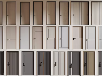 Single door entry door bedroom door glass sliding door bathroom glass door 3d model