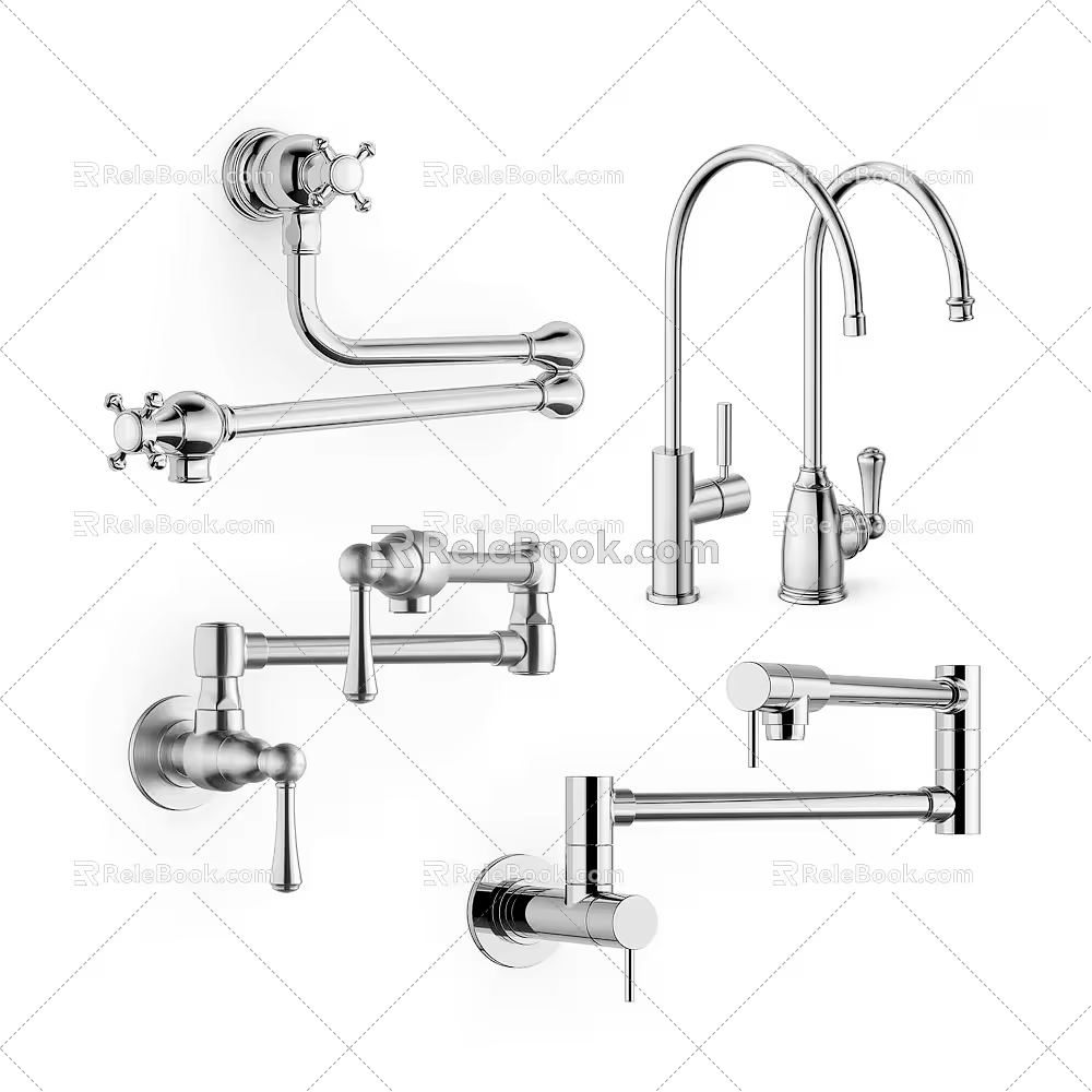 Modern faucet combination 3d model