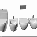 Modern White Toilet and Bidet Set for Contemporary Bathroom Design
