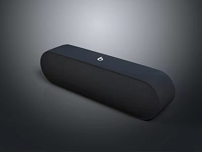 Black Cylindrical Computer Speaker With Wireless Bluetooth And High Quality Audio Sound 3d model