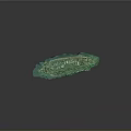 Green Sunken Ship Model as Water Transport with Metal Structure and Detailed Design