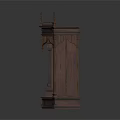 Classic Dark Wood Carved Furniture With Green Countertop And Ornate Spire Details