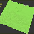 3D Modeled Garden Landscape With Mountainous Terrain Green Vegetation And Natural Undulating Textures