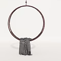 Circular Hoop Swing Play Equipment with Hanging Checkered Cloth for Kids Outdoor Playground