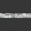 Detailed 3D Terrain Model With Snowy Mountains And Flowing River Landscape