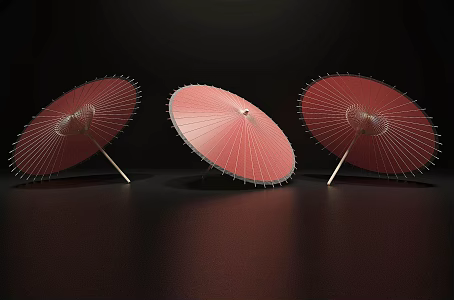 Chinese-style oilpaper umbrella 3d model