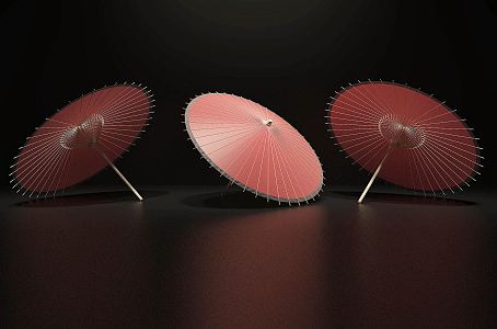 Chinese-style oilpaper umbrella 3d model