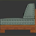 Modern Light Green Upholstered Sofa With Wooden Legs And Tufted Design Details