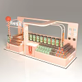 Modern Fresh Fruit Tea Specialty Store With Open Display Counter And Orange Lighting Decor