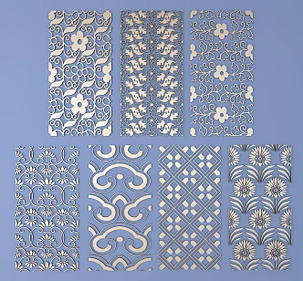 Chinese-style hollow-out metal carving 3d model