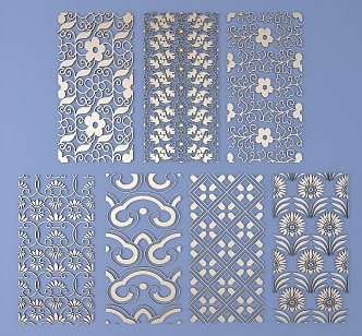 Chinese-style hollow-out metal carving 3d model