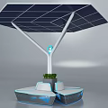 Solar Panel Equipped Support Structure With Intelligent Sensor And Plant Base
