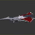 Futuristic Sci-Fi Aircraft Design With Red Silver Accents And Streamlined Wings