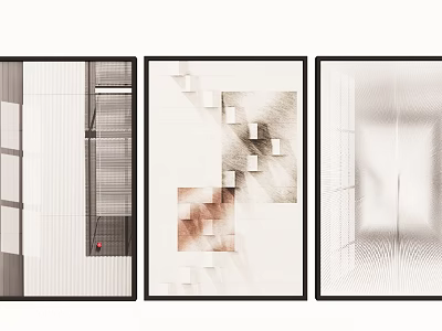 Modern Abstract Geometric Decorative Paintings For Interior Wall Design 3d model