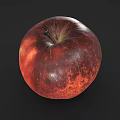 Fresh Ripe Red Apple Isolated On Dark Background With Natural Texture
